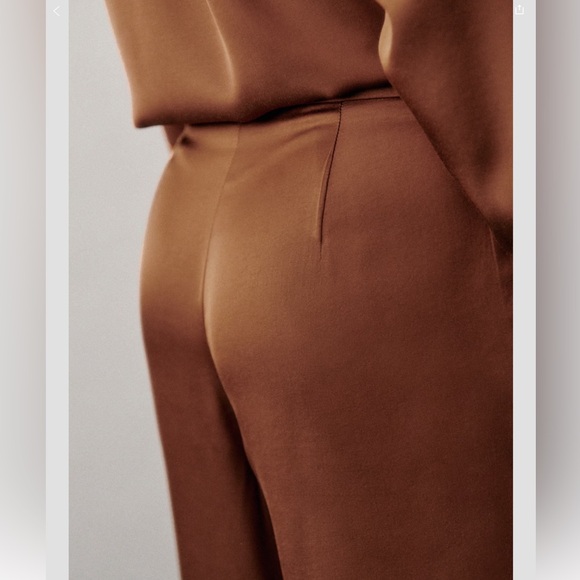 Sezane Georgio High Waist Tailored Satin Trousers Pants Sézane - Picture 5 of 8